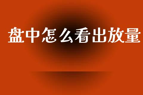 盘中怎么看出放量_https://www.apanben.com_国际期货_第1张