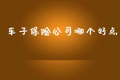 车子保险公司哪个好点_https://www.apanben.com_财经资讯_第1张