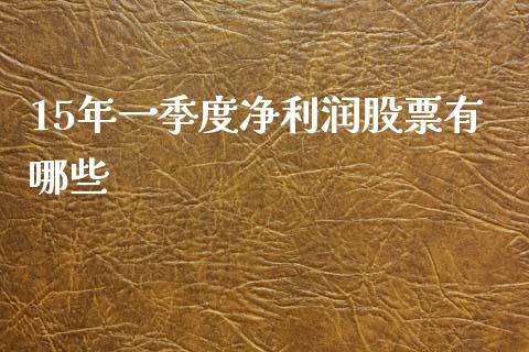 15年一季度净利润股票有哪些_https://www.apanben.com_国际财经_第1张