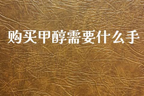 购买甲醇需要什么手_https://www.apanben.com_财经资讯_第1张
