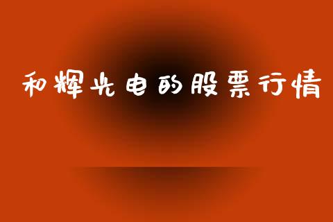 和辉光电的股票行情_https://www.apanben.com_股票怎么玩_第1张