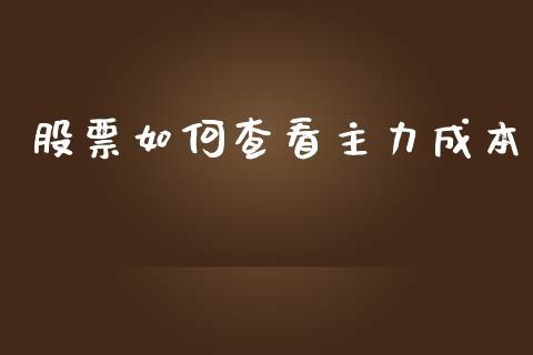 股票如何查看主力成本_https://www.apanben.com_期货学院_第1张