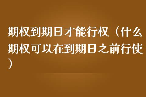 期权到期日才能行权（什么期权可以在到期日之前行使）_https://www.apanben.com_国际期货_第1张