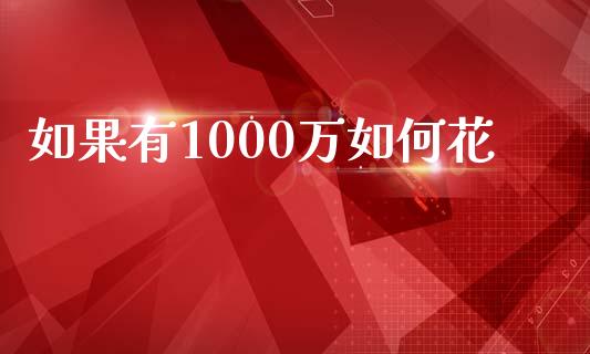 如果有1000万如何花_https://www.apanben.com_国际期货_第1张