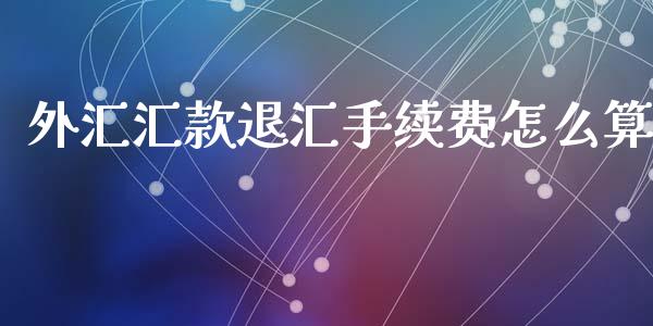 外汇汇款退汇手续费怎么算_https://www.apanben.com_期货学院_第1张