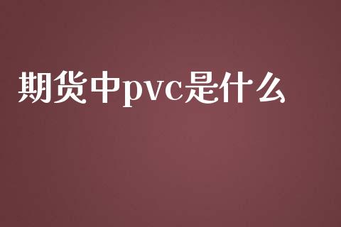 期货中pvc是什么_https://www.apanben.com_股市指导_第1张