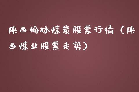 陕西榆林煤炭股票行情（陕西煤业股票走势）_https://www.apanben.com_股票怎么玩_第1张
