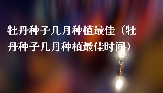 牡丹种子几月种植最佳（牡丹种子几月种植最佳时间）_https://www.apanben.com_国际期货_第1张