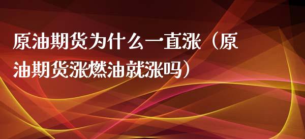 原油期货为什么一直涨（原油期货涨燃油就涨吗）_https://www.apanben.com_期货学院_第1张