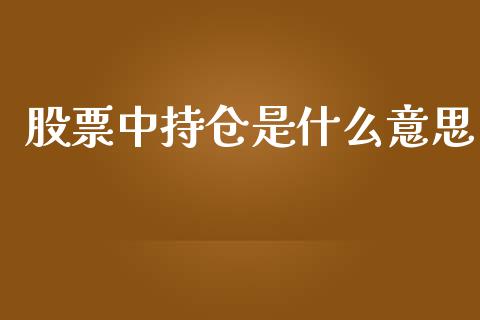 股票中持仓是什么意思_https://www.apanben.com_股市分析_第1张