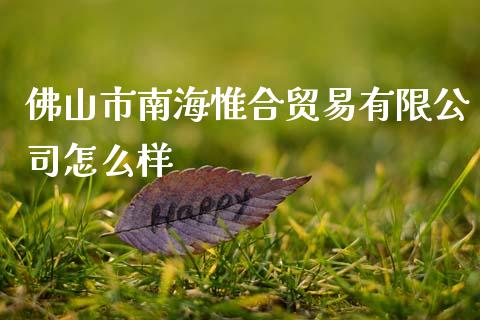 佛山市南海惟合贸易有限公司怎么样_https://www.apanben.com_股市分析_第1张