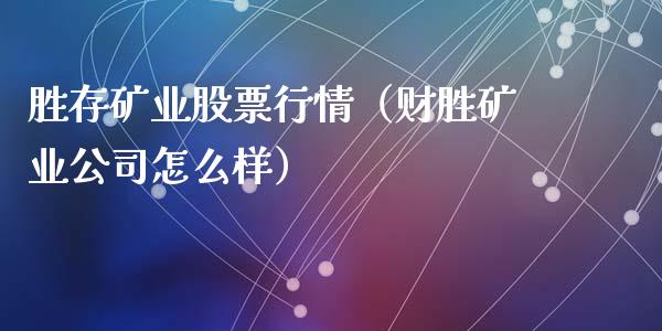 胜存矿业股票行情（财胜矿业公司怎么样）_https://www.apanben.com_股市指导_第1张