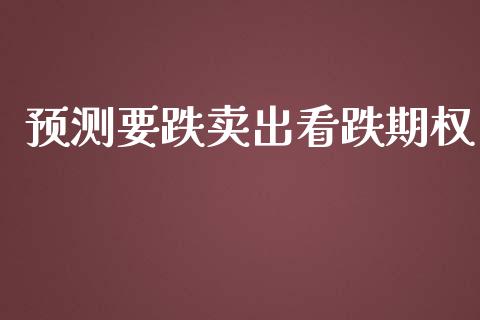 预测要跌卖出看跌期权_https://www.apanben.com_国际财经_第1张
