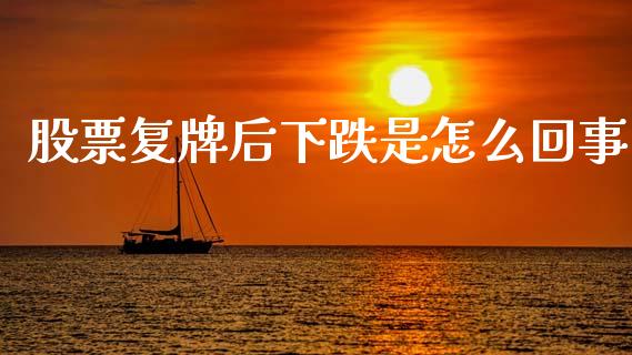 股票复牌后下跌是怎么回事_https://www.apanben.com_财经资讯_第1张