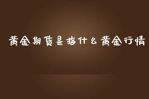 黄金期货是指什么黄金行情_https://www.apanben.com_期货学院_第1张