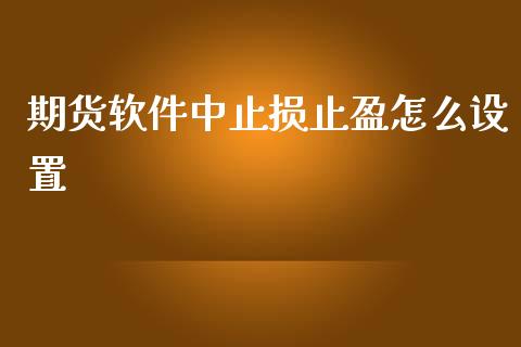 期货软件中止损止盈怎么设置_https://www.apanben.com_财经资讯_第1张