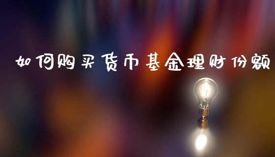 如何购买货币基金理财份额_https://www.apanben.com_国际财经_第1张