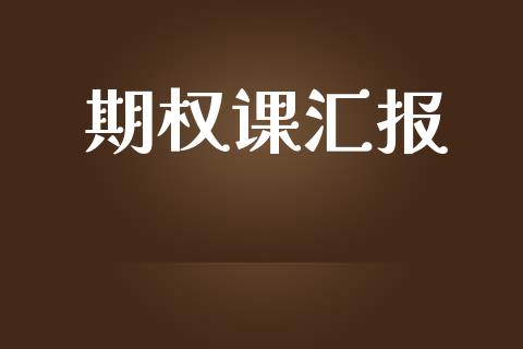 期权课汇报_https://www.apanben.com_国际财经_第1张