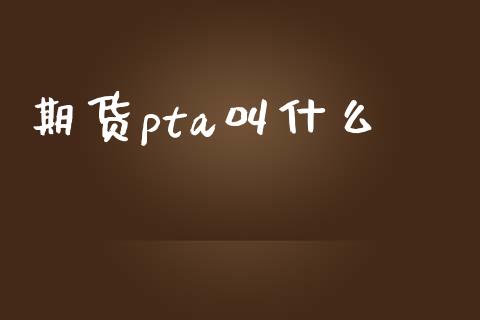 期货pta叫什么_https://www.apanben.com_国际财经_第1张