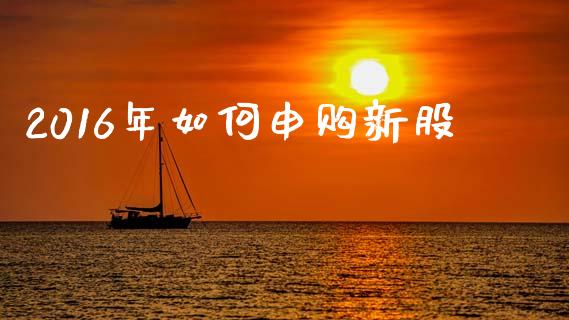 2016年如何申购新股_https://www.apanben.com_股市指导_第1张