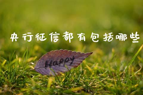 央行征信都有包括哪些_https://www.apanben.com_期货学院_第1张