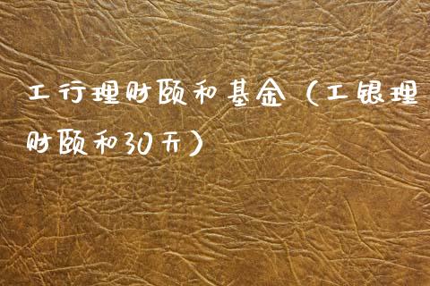 工行理财颐和基金（工银理财颐和30天）_https://www.apanben.com_财经资讯_第1张