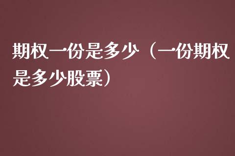 期权一份是多少（一份期权是多少股票）_https://www.apanben.com_国际期货_第1张