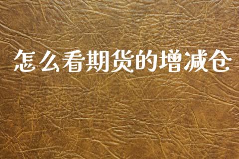 怎么看期货的增减仓_https://www.apanben.com_股市指导_第1张