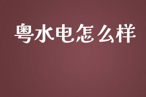 粤水电怎么样_https://www.apanben.com_国际期货_第1张