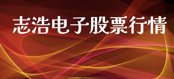 志浩电子股票行情_https://www.apanben.com_股市指导_第1张