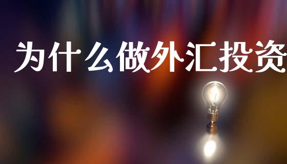 为什么做外汇投资_https://www.apanben.com_期货学院_第1张