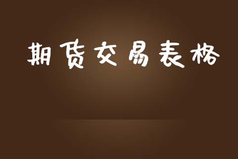 期货交易表格_https://www.apanben.com_国际期货_第1张