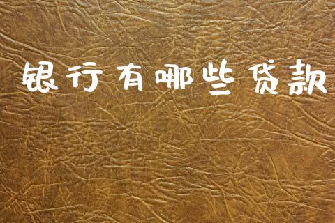 银行有哪些贷款_https://www.apanben.com_期货学院_第1张