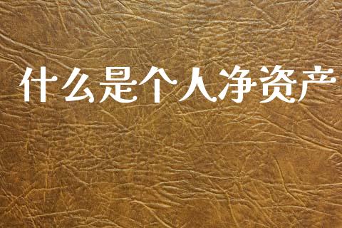 什么是个人净资产_https://www.apanben.com_期货学院_第1张