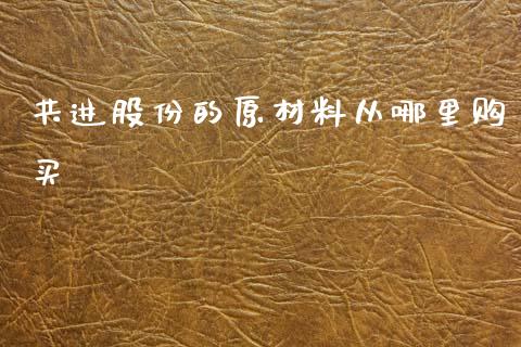 共进股份的原材料从哪里购买_https://www.apanben.com_期货学院_第1张