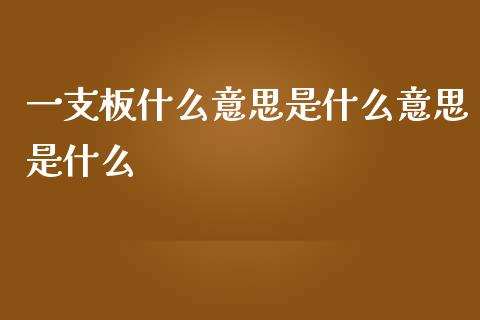 一支板什么意思是什么意思是什么_https://www.apanben.com_股票怎么玩_第1张