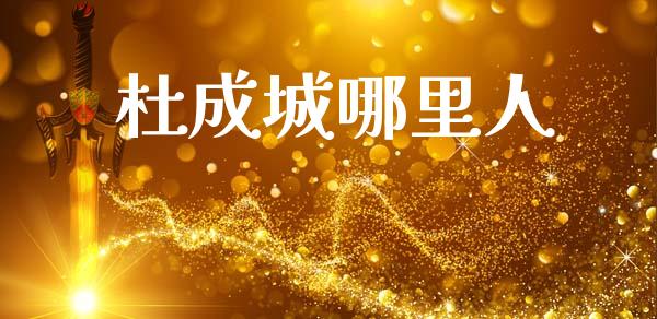 杜成城哪里人_https://www.apanben.com_国际财经_第1张