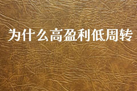 为什么高盈利低周转_https://www.apanben.com_财经资讯_第1张