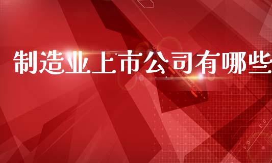 制造业上市公司有哪些_https://www.apanben.com_股市分析_第1张