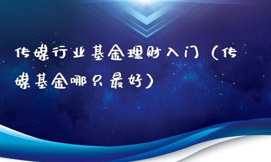 传媒行业基金理财入门（传媒基金哪只最好）_https://www.apanben.com_国际财经_第1张