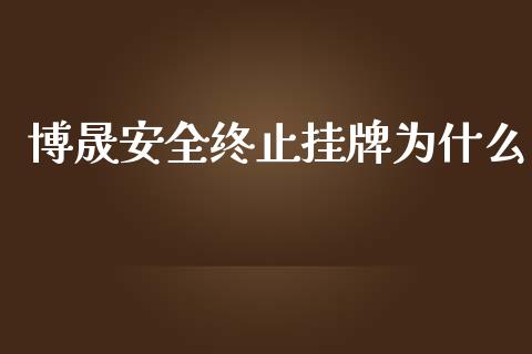 博晟安全终止挂牌为什么_https://www.apanben.com_股市指导_第1张