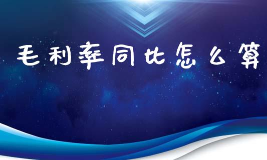 毛利率同比怎么算_https://www.apanben.com_股市指导_第1张