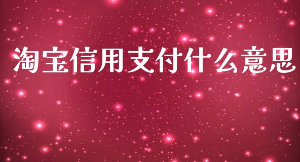 淘宝信用支付什么意思_https://www.apanben.com_在线喊单_第1张