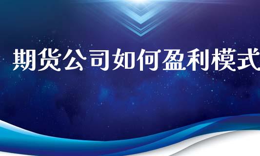 期货公司如何盈利模式_https://www.apanben.com_国际财经_第1张