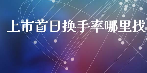 上市首日换手率哪里找_https://www.apanben.com_国际财经_第1张