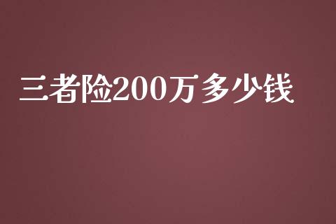 三者险200万多少钱_https://www.apanben.com_期货学院_第1张