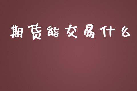 期货能交易什么_https://www.apanben.com_股市指导_第1张