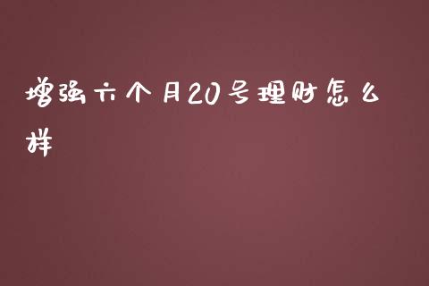 增强六个月20号理财怎么样_https://www.apanben.com_国际期货_第1张