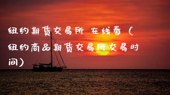 纽约期货交易所 在线看（纽约商品期货交易所交易时间）_https://www.apanben.com_在线喊单_第1张