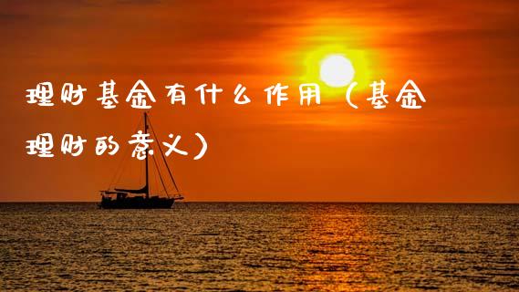 理财基金有什么作用（基金理财的意义）_https://www.apanben.com_国际财经_第1张